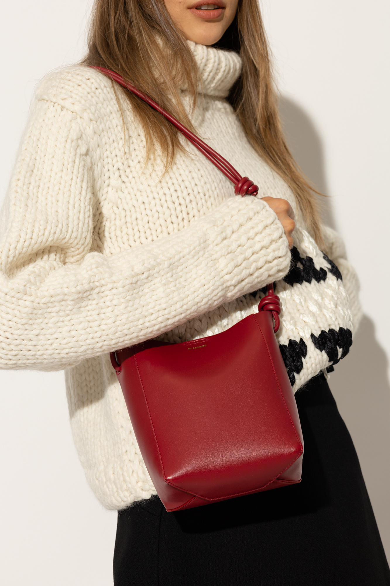 Red 'Giro' shoulder bag JIL SANDER - Jil Sander tie-neck